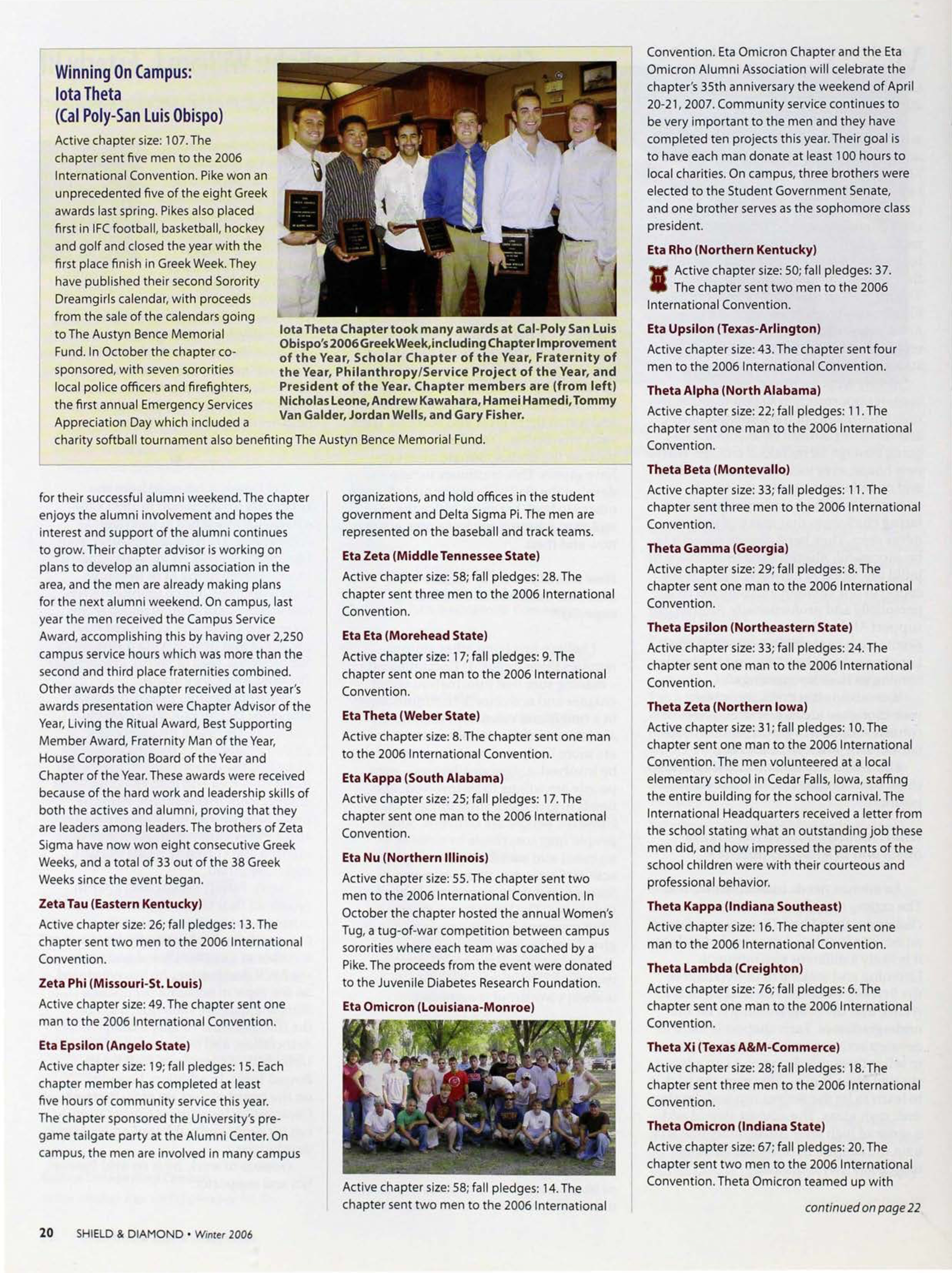 Chapter Notes, Winter 2006, Continued